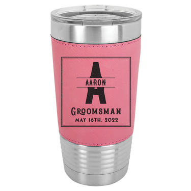 Personalized 20oz Leatherette Groomsmen Tumbler Gift